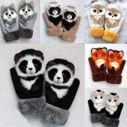 Barn vintervantar med tecknade djur - mjuka handskar