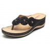 Summer sandals with decorative flowers - ethnic style flip flopsSandals