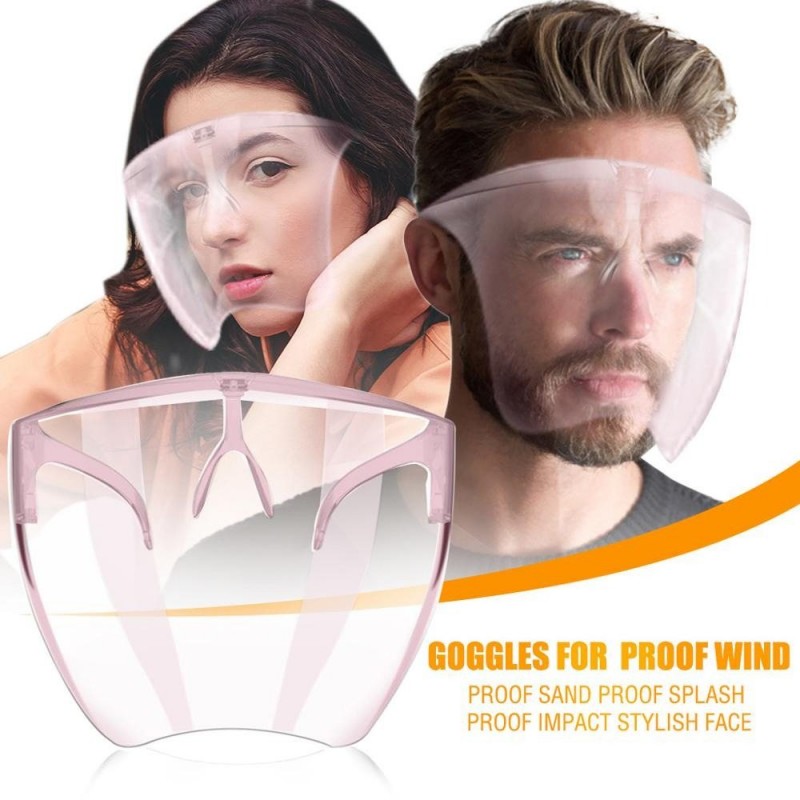 Skyddande transparent mun / ansiktsmask - plastsköld - glasögon - återanvändbar