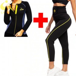 Slimming leggings & top - bastueffekt - bantning fitness set