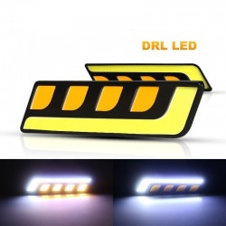 DRL bil lampor - LED - COB - vattentät - 12V - 2 bitar