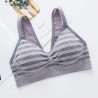 Striped bomull fitness bra med push up