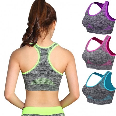 Shockproof fitness bra med push up - vadderad topp