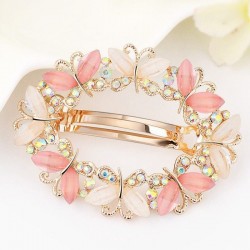Elegant hair clip with crystals & butterfliesBrooches