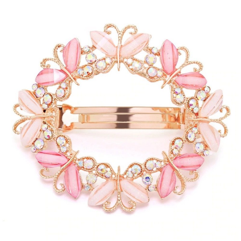 Elegant hair clip with crystals & butterfliesBrooches