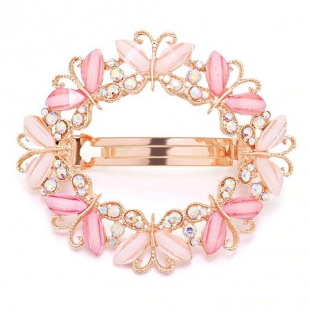Elegant hair clip with crystals & butterfliesBrooches