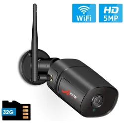5 MP - 1920P HD - trådlös säkerhetskamera - tvåvägs ljud - WiFi - stöd Onvif - vattentät
