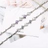 Elegant bracelet with four leaf clover & crystals - 925 sterling silverBracelets