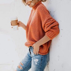 Kvinnor Sweaters Long Sleeve - Knitted