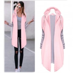 Kvinnor Coats - Casual - Hooded - Rosa - Blå - Svart