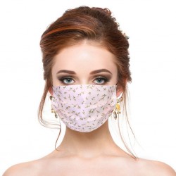 10 - 100 bitar - disponibelt antibakteriellt ansikte / munmasker - 3-lager - blommigt tryck