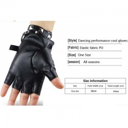 Halv finger läderhandskar - med riveter & spänne - Rock / Punk stil