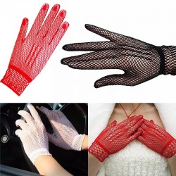 Fishnet handskar - tunn nylon spets - UV-bevis