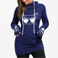 Harajuku Cat - Printed Hoodies