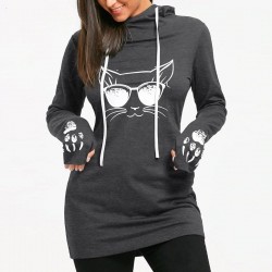 Harajuku Cat - Printed Hoodies