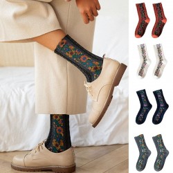 Embroidery Flower Socks - Ethnic Style - Kvinnor