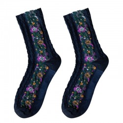 Embroidery Flower Socks - Ethnic Style - Kvinnor