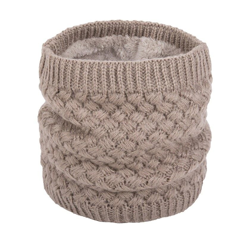 Varm rund stickad scarf - unisex