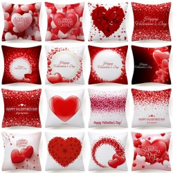 Röda hjärtan - Alla hjärtans dag - kuddeskydd - 45 * 45 cm
