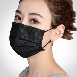 Skyddande ansikte / munmask - disponibel - 3-skikt - svart - 5 - 500 bitar