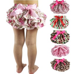 Baby shorts med ruffles - kjol - färgglad blöja lock