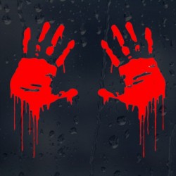 Zombie blodiga händer - vinyl bil klistermärke