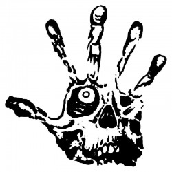 Skull eye - fingrar - zombie hand - vinyl bil klistermärke