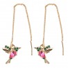 Elegant long earrings with crystal birdsEarrings