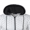 Varm hoodie med zipper - lång ärm - polka-dot print