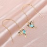 Elegant long earrings with crystal birdsEarrings