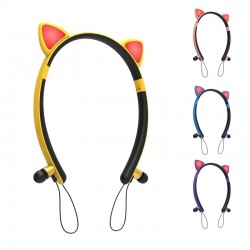 Bluetooth - trådlöst headset - mikrofon - in-ear hörlurar - Led luminous cat öron