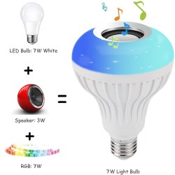E27 - LED - RGB - Bluetooth-högtalare - musiklampa med fjärrkontroll