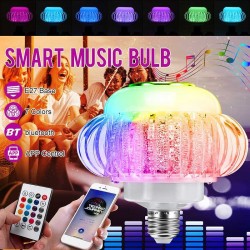 E27 - RGB LED-lampa med trådlös Bluetooth-högtalare - fjärrkontroll 110V-220V 6W
