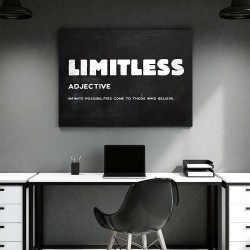 LIMITLESS - inspirerande citat - väggaffisch - duk