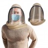 Full ansikte transparent mask med scarf & zipper