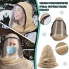 Full ansikte transparent mask med scarf & zipper