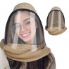 Full ansikte transparent mask med scarf & zipper