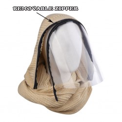 Full ansikte transparent mask med scarf & zipper