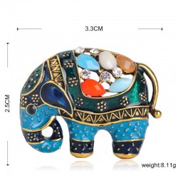 Thailand elefant med kristaller - brosch