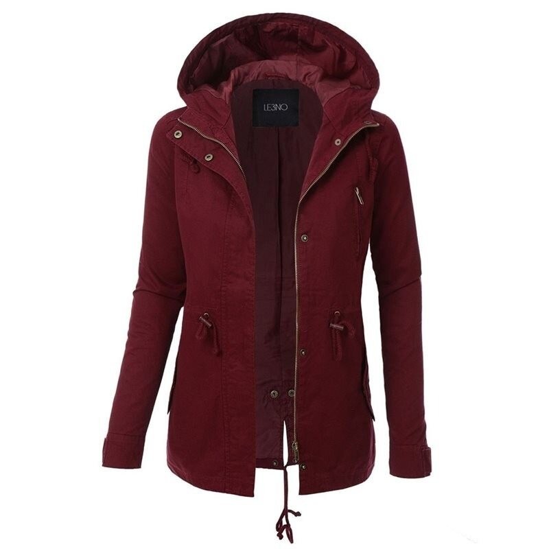 Varm huvajacka - lång - med zipper