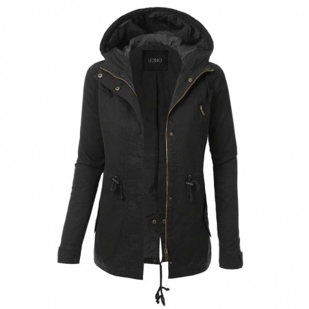 Varm huvajacka - lång - med zipper