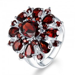Ruby ametist ring - 925 sterling silver