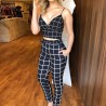 Sleeveless top & byxor - plaid set