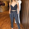 Sleeveless top & byxor - plaid set
