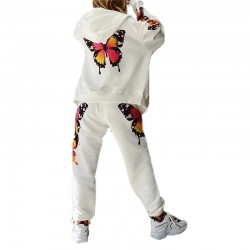 Modeable tracksuit med tryckta fjärilar - hoodie / byxor - set