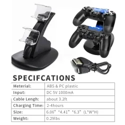 PS4 / Pro / Slim - controller laddning dock - stand - dubbla USB - LED