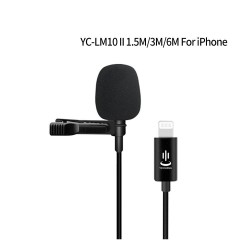 YC-LM10 II - 1.5m - 3m - 6m - professional microphone Lavalier - cable for iPhoneMicrophones