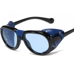 Steampunk solglasögon - med lädersidor nyanser - UV400 - unisex