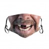 Mouth / ansikte skyddsmask - återanvändbar - bomull - 3D rolig utskrift