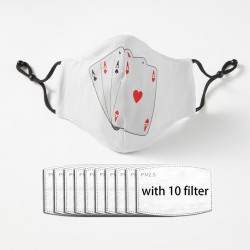 Skyddsmun / ansiktsmask - PM2.5 filter - återanvändbar - spelkort ess